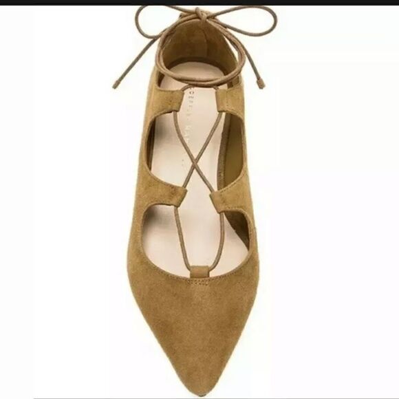 Loeffler Randall Brown Suede Lace Up Ballet Flats - Picture 2 of 10